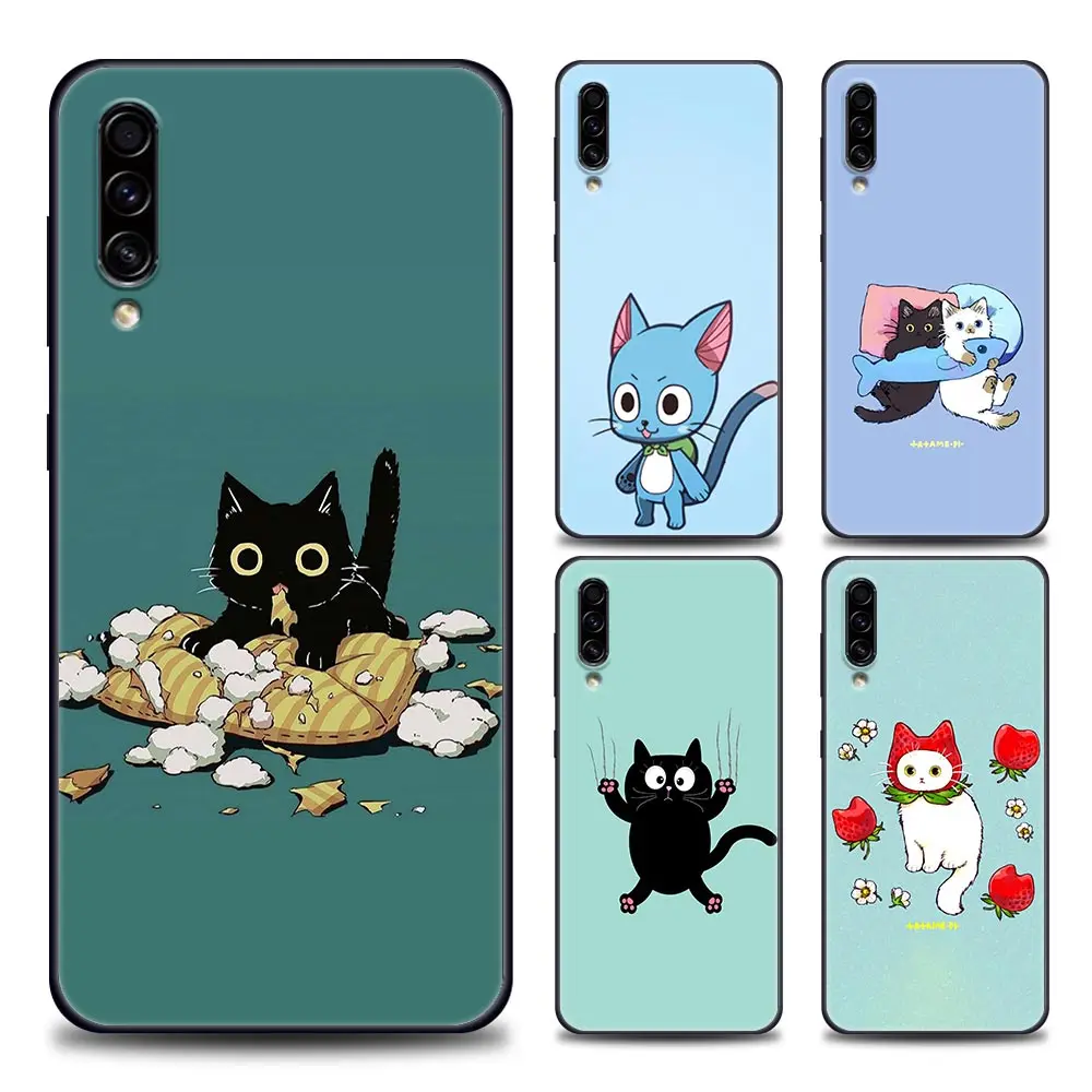 

Phone Case for Samsung A10 e S A20 A30 A30s A40 A50 A60 A70 A80 A90 5G A7 A8 2018 Soft Silicone Funny Cartoon Cat