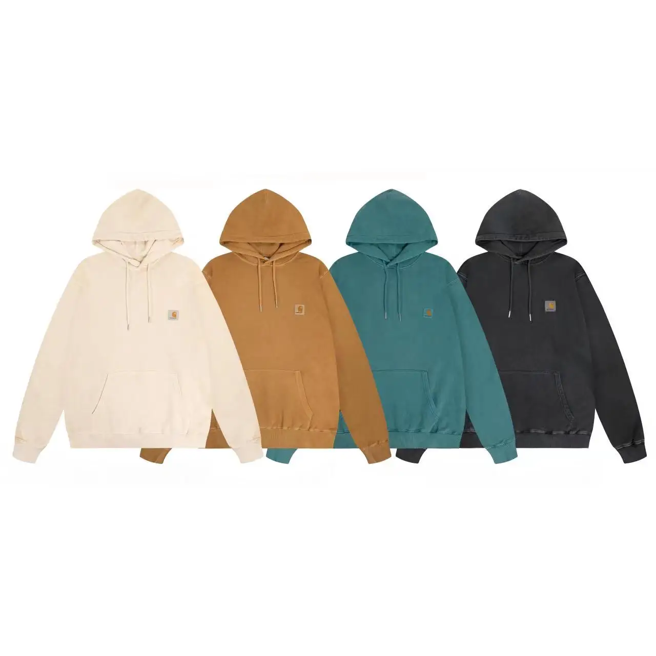 

New Carhartt Wip Chest Basic Badge Old Wash Water Pattern Dyed Whole Dyed Hooded Terry Sweater Military Tooling Hoodies Sweater