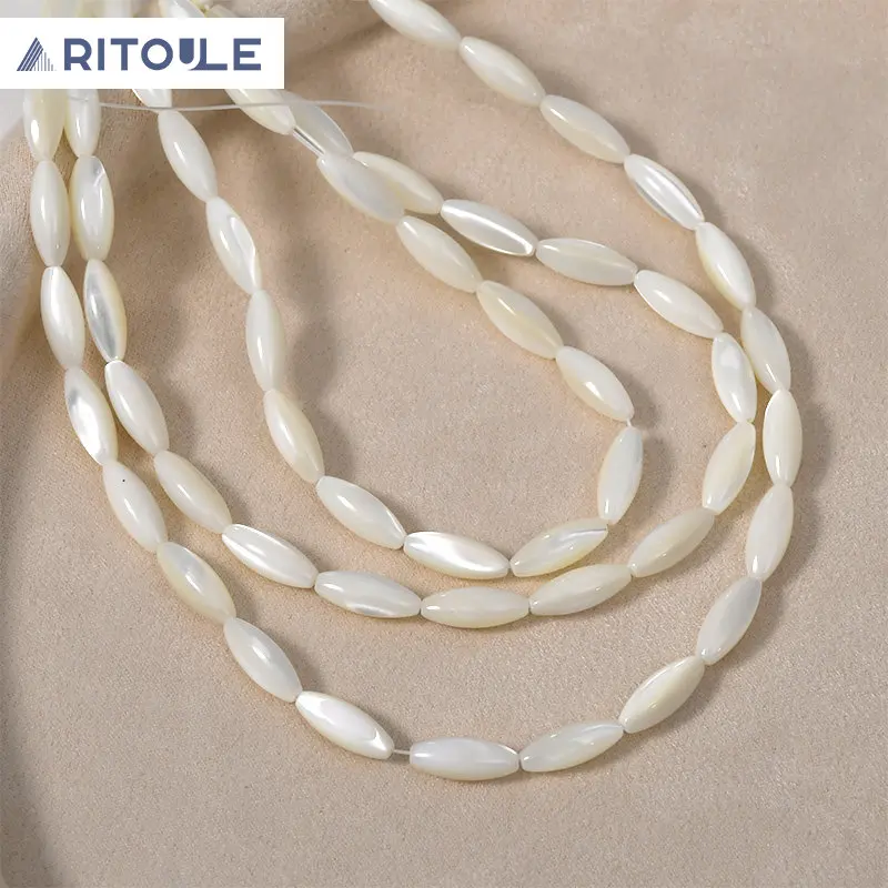 

Натуральная белая раковина овальной формы риса с прямым отверстием Сделай Сам браслет из бисера ожерелье наушники Материал аксессуары