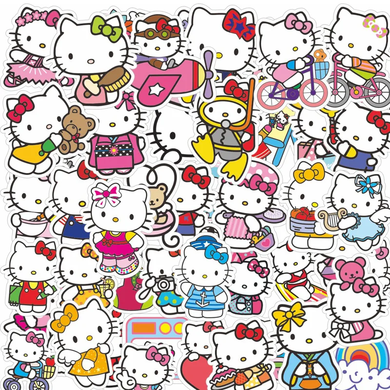 

10/30/50 шт., водонепроницаемые наклейки «Hello Kitty»