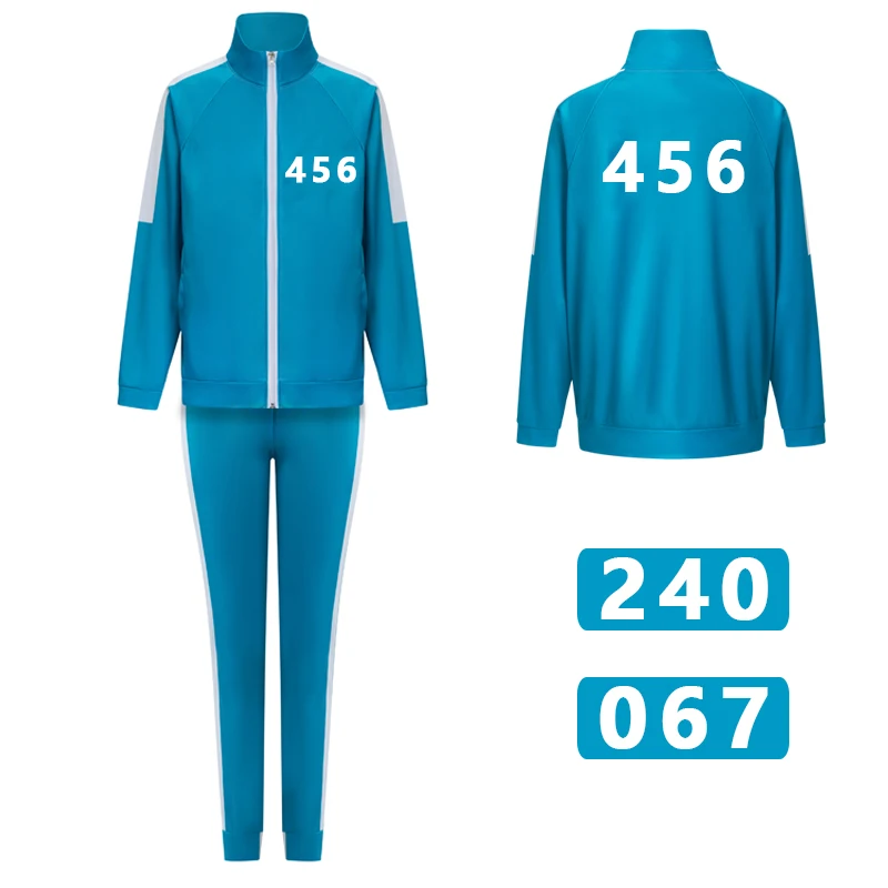 Игра в кальмара Сон Ги-хун Костюм для косплея 456 Спортивный костюм Взрослая