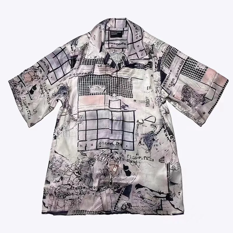 

Luxury Brand high quality ERD Men Women 1:1 High Quality Physical Map Institute Printed Short Sleeve Shirt