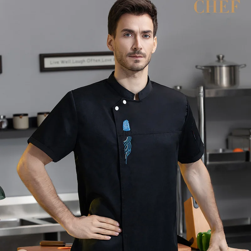 Рубашка шеф-повара с вышивкой для мужчин и женщин куртка кухни ресторана