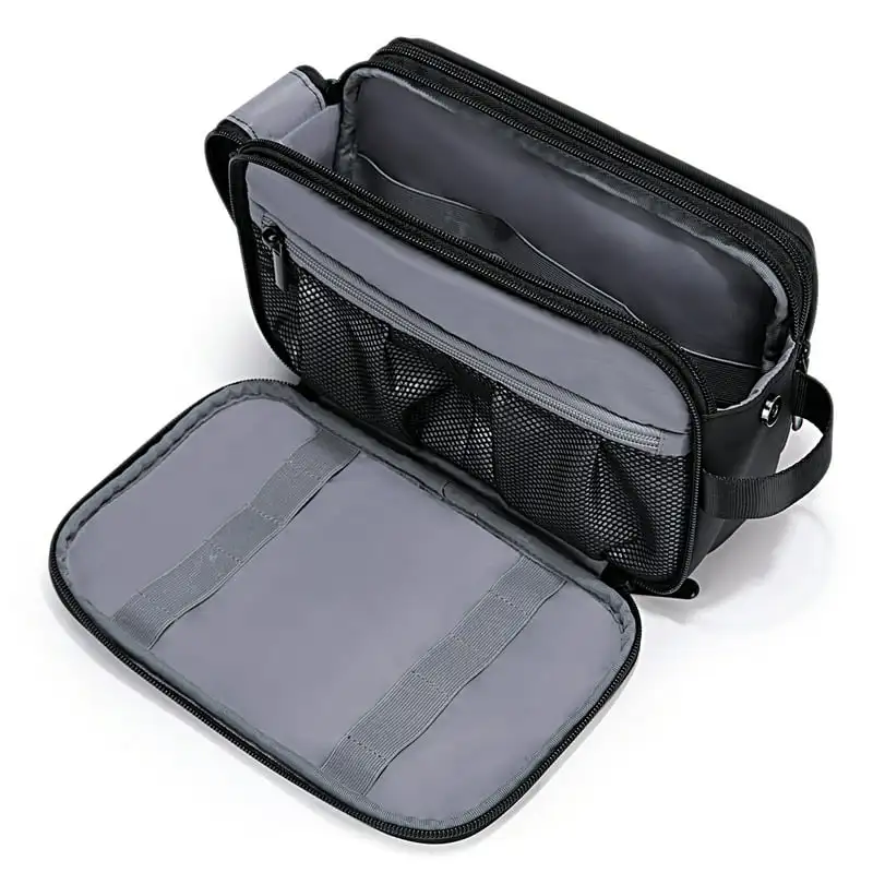 Luxurious Water-resistant Travel Toiletry Bag Dopp Kit for Women Men, Stylish Black Toiletry Bag Perfect for All Toiletries Acce