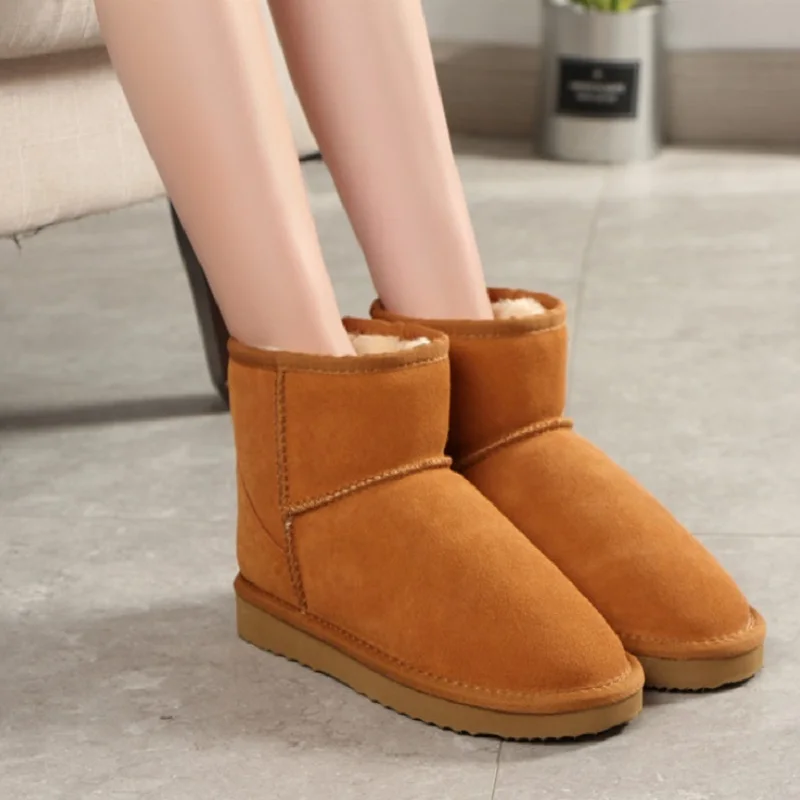 

Ботильоны на платформе, австралийские классические женские зимние ботинки из натуральной кожи, женская зимняя обувь