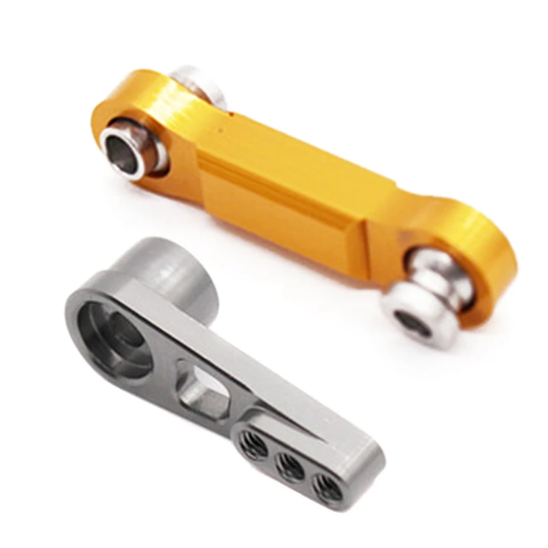 

1 шт. металлический рулевой стержень сервопривода обновленные детали для радиоуправляемых автомобилей, желтый и 1 шт. 25T сервопривод рулевой...