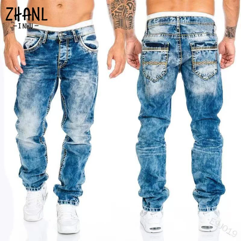 

Straight Jeans Man Vintage Wash Denim pants Spring Summer Boyfriend baggy Jeans men Streetwear Cacual Designer Cowboy Trousers