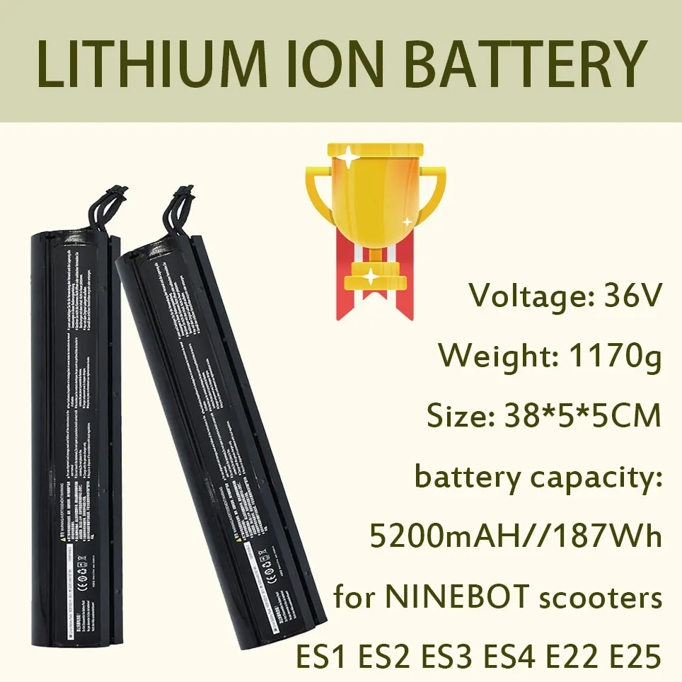 

36V Ninebot ES1 ES2 ES3 ES4 E22 E25 Internal Battery Assembly for NINEBOT Scooter ES1 ES2 ES3 ES4 Smart Electric Scooter