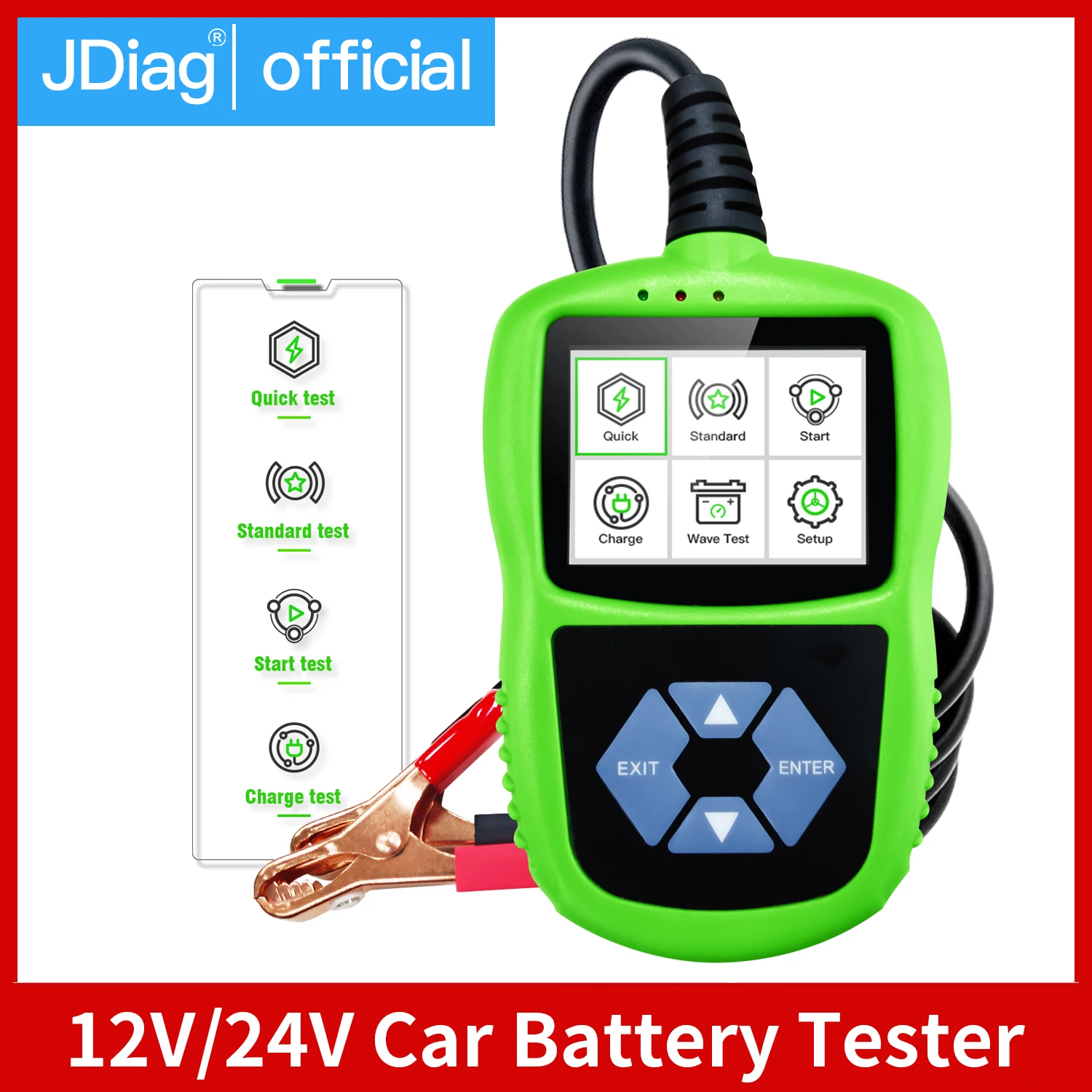 

Цифровой тестер батареи JDiag BT200, 12 В, 24 В, 100-2000 CCA
