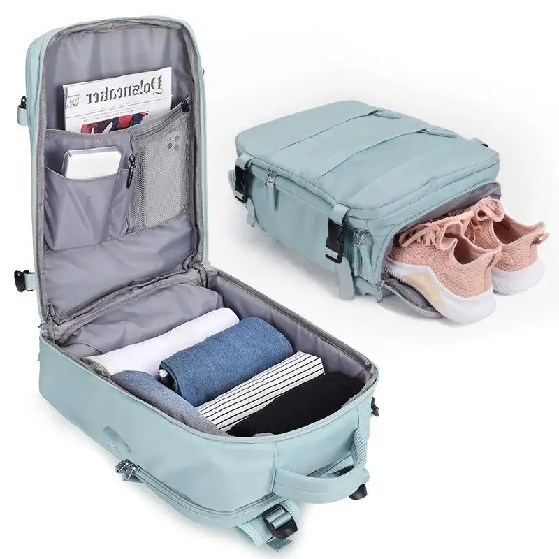 Bolsa de equipaje para exteriores, Mochila impermeable con puerto de carga USB...