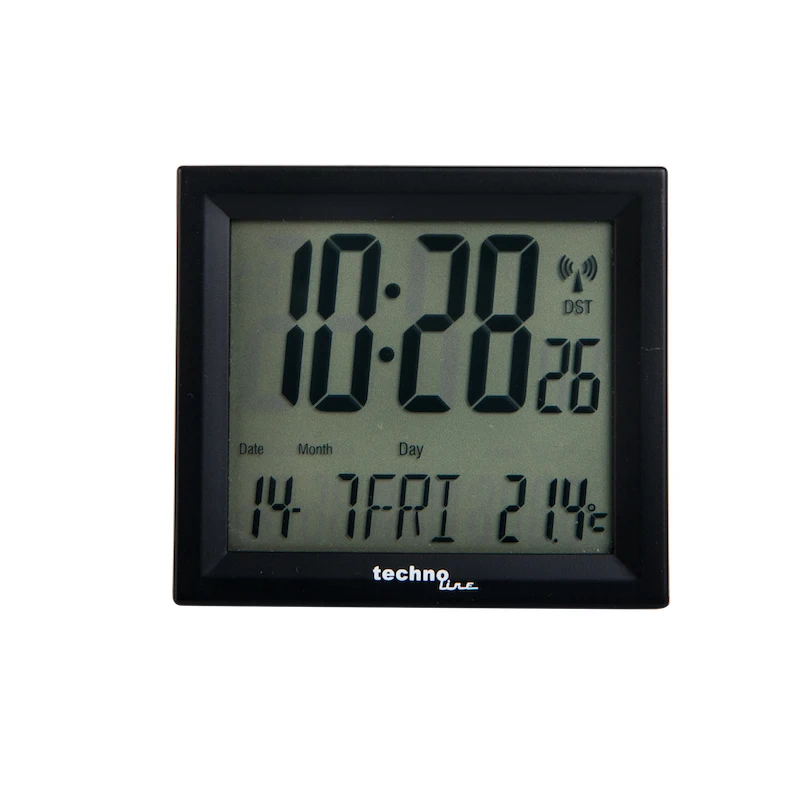 

LED-Backlight Radio Controlled Alarm Clock with Manual Time Setting 12/24h time display Date Display Indoor Temperature Display