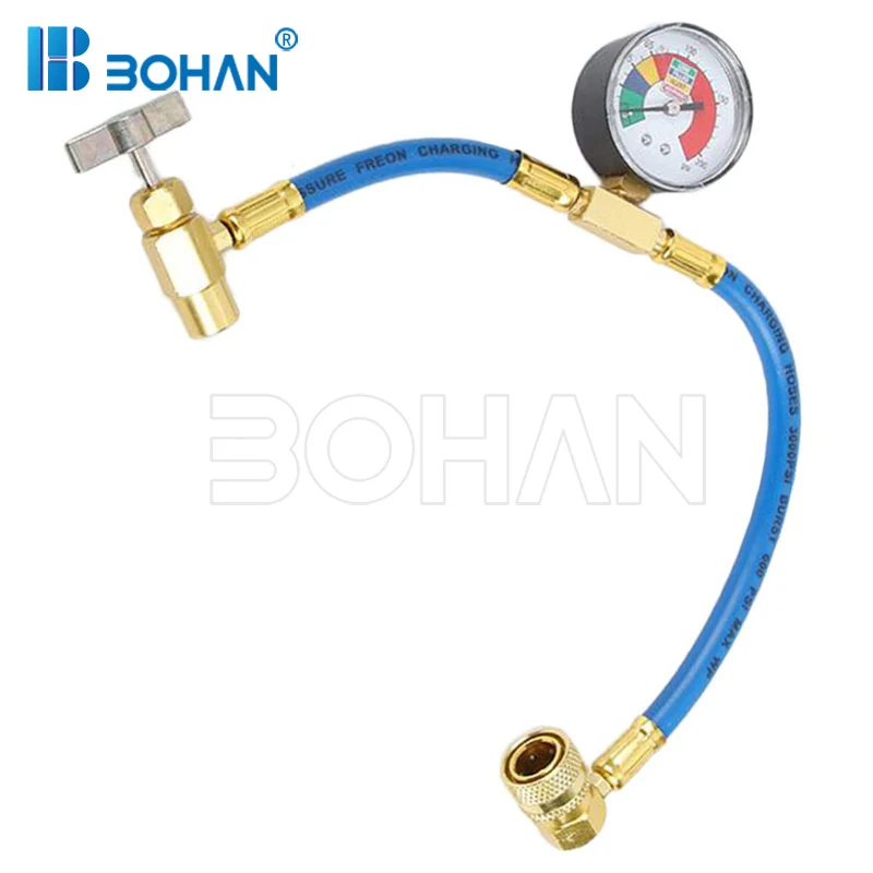 High Quality R134A Car Air Conditioning Refrigerant Recharge Measuring Hose Gas Gauge Automotive supplies Tools