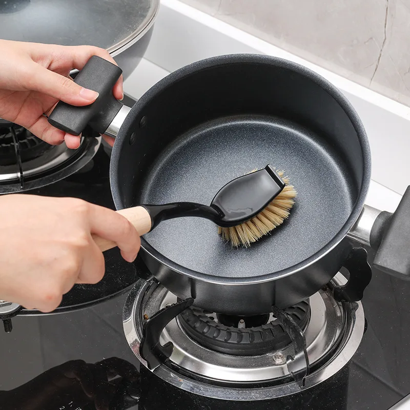 

Щетка из натурального дерева с длинной бамбуковой ручкой, многофункциональная щетка для мытья посуды