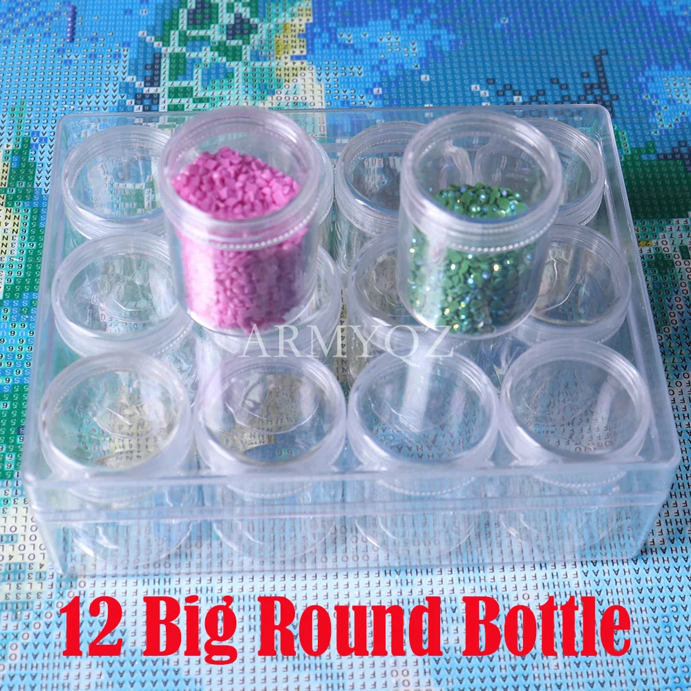 

Инструменты для вышивки картин со стразами наборы с 12/24/36 большой бутылочкой, пластиковая коробка для хранения, наклейки на трубу и т. Д., наб...