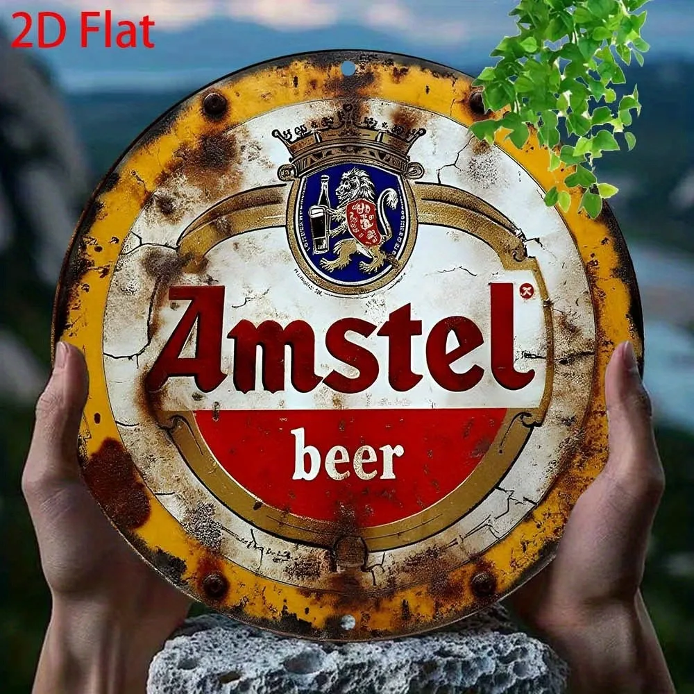 

Винтажная металлическая вывеска Amstel Beer HELLOYOUNG