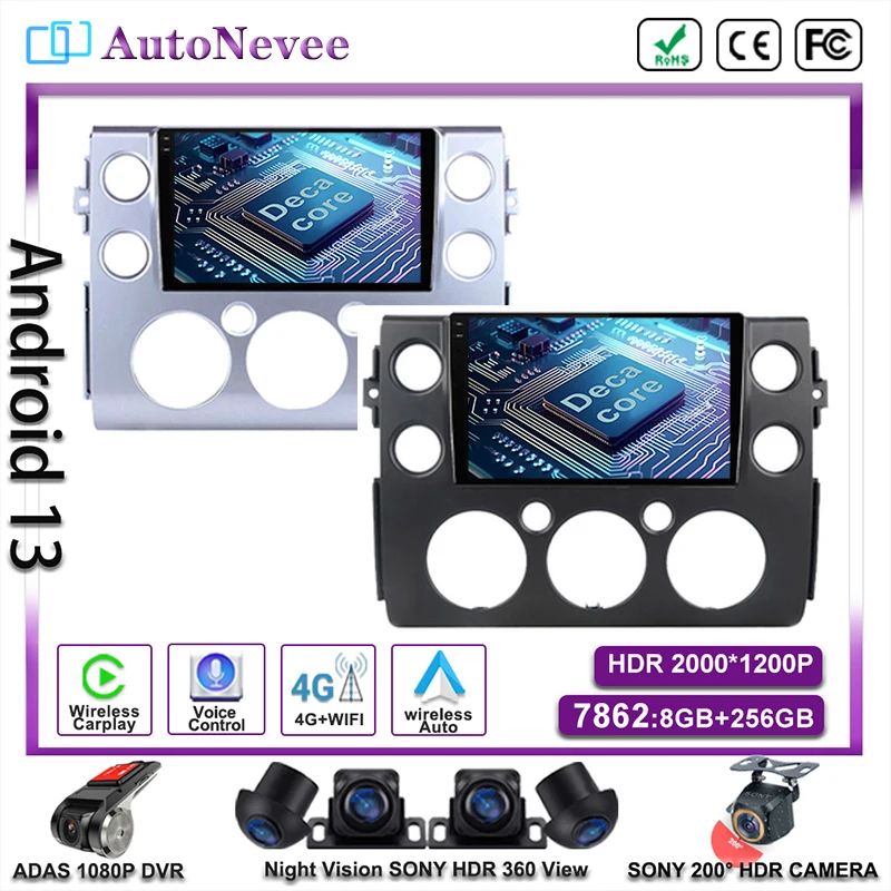 Для Toyota FJ Cruiser J15 2006-2020 Carplay Android 14 Автомобильный радиоприемник Мультимедийный