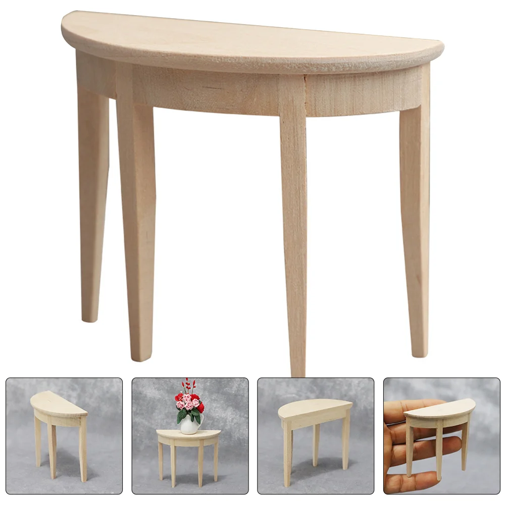 

Tablefurniture Miniature Mini Half Fairy Wooden House Gardens Round Chair Model Desk Coffeelandscapeparty Game Kitchen Tea