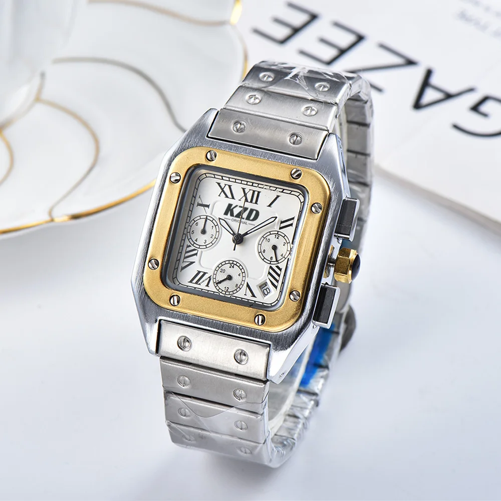

Original Brand Quartz Watches For Mens Classic Square Multifunction Sports Men WristWatch Automatic Date Chronograph AAA Clocks