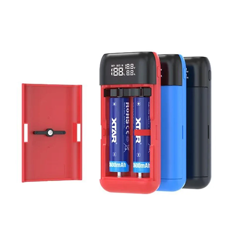 Зарядное устройство XTAR PB2SL 18650, внешний аккумулятор USB Type-C QC3.0/PD3.0 для быстрой зарядки аккумуляторов 21700, 20700, 18700, зарядное устройство, внешний аккумулятор