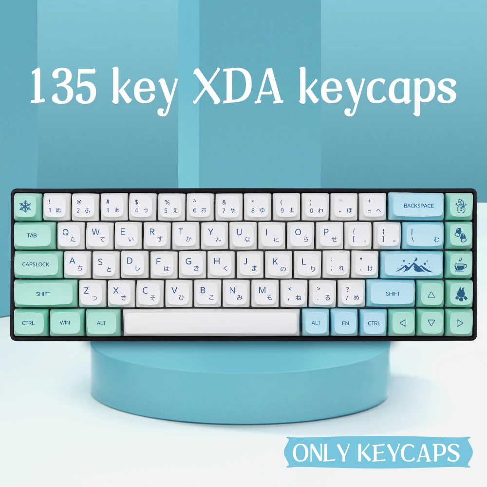 

135 keys Iceberg PBT Keycap DYE-SUB XDA Profile English Japanese Personalized Keycaps For Cherry MX Switch Mechanical Keyboard
