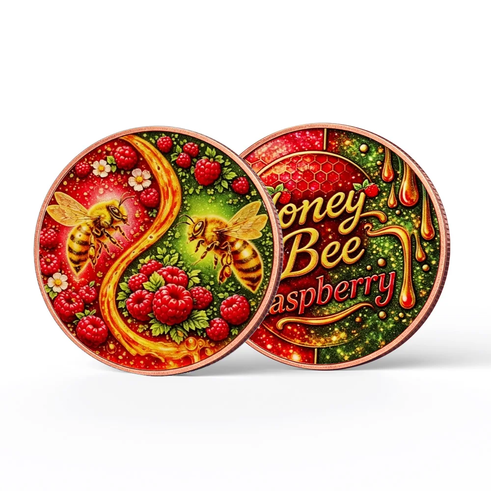 Фото Монета-сувенир 2026 Bee Copper Coin Challenge Coin с дизайном «Пчела Инь-Ян», двусторонняя 2D-печать, подарок на дружбу для женщин, мужчин и коллег №3