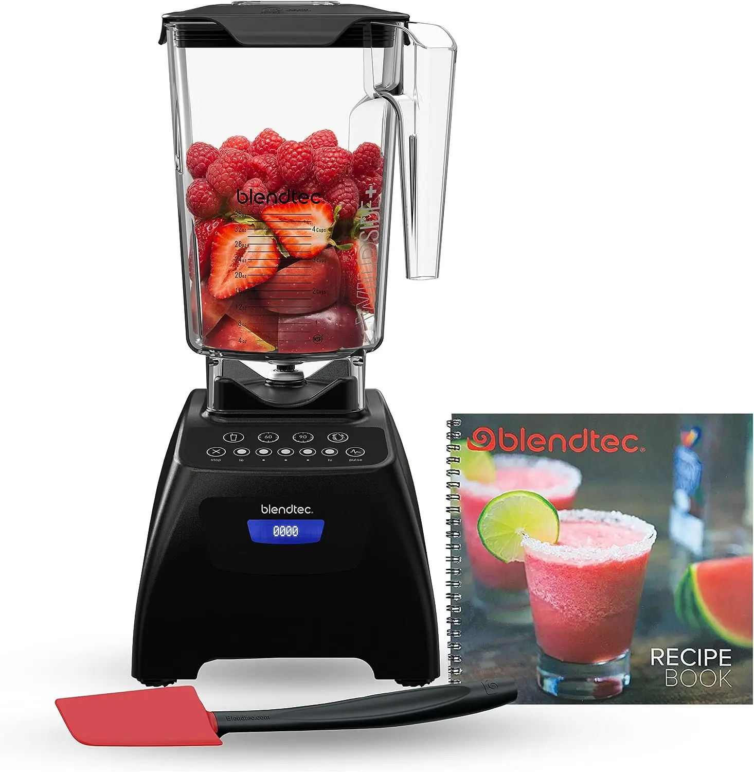 

575 Blender, 90 oz WildSide+ Jar, Spoonula Spatula, and Recipe Book Bundle - Black