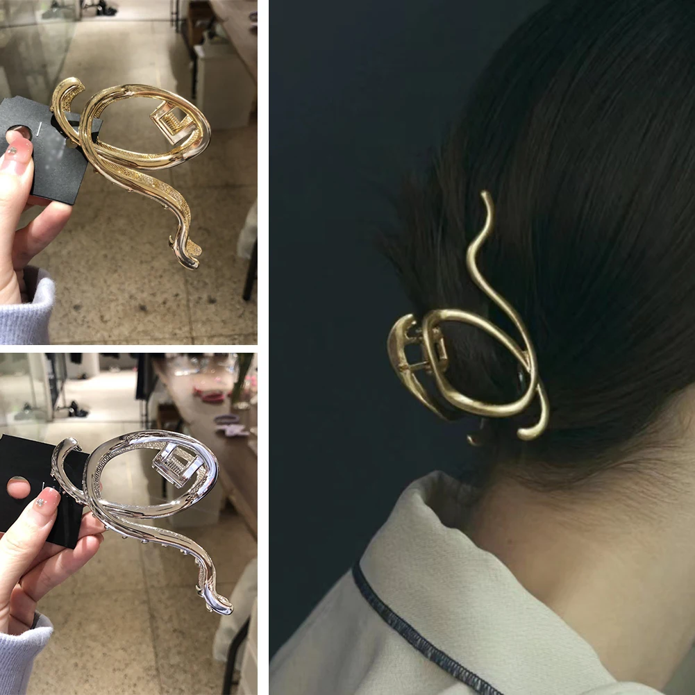 

Women Geometric Hair Claw Girls Clamps Gold Color Metal Hair Crab Cross Hair Clips Headband Hairpin Fashion New Hair Accessories