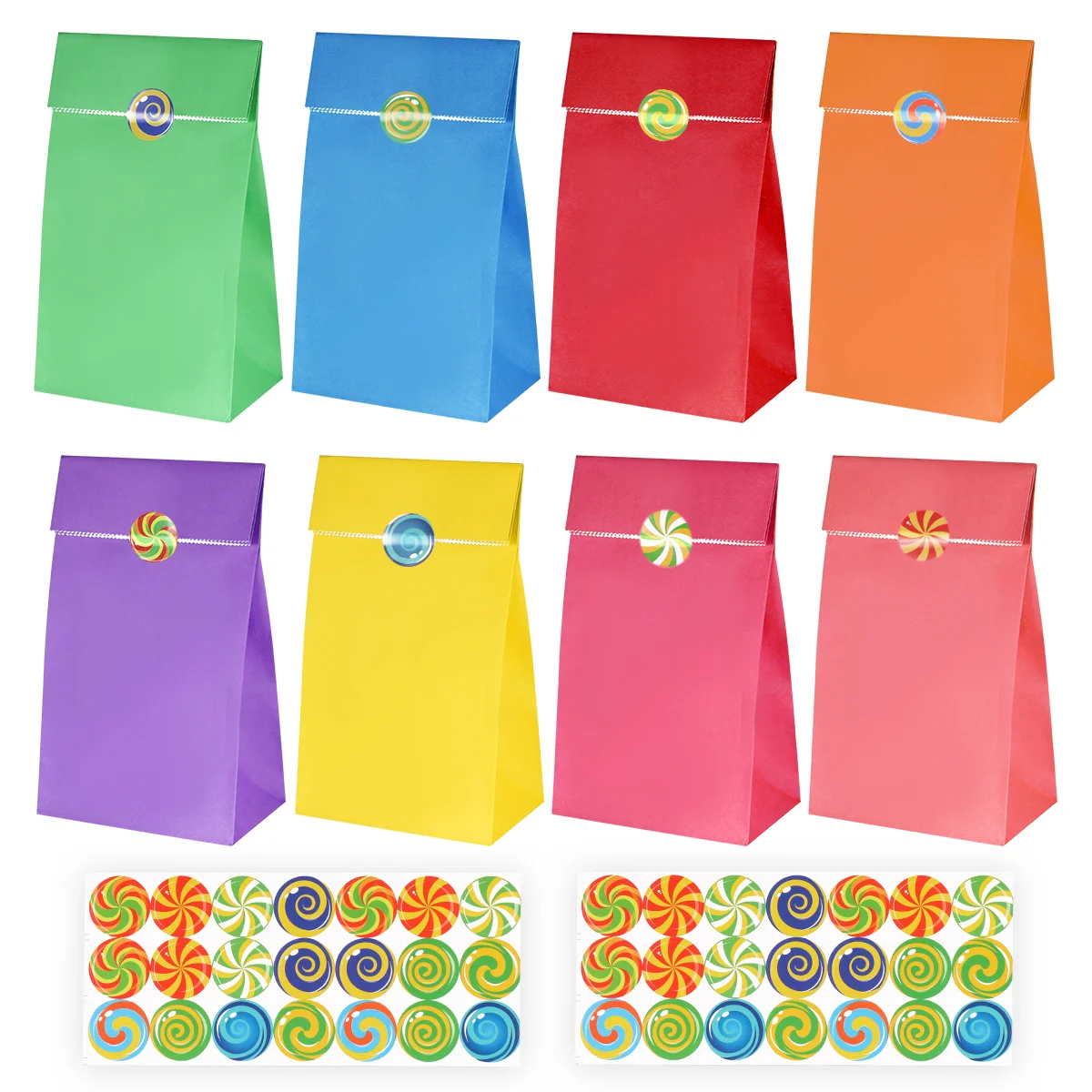 

40PCS Paper Party Bags with Sticker Unique Sugar Holder Gift Bags Candy Pouch for Wedding Party