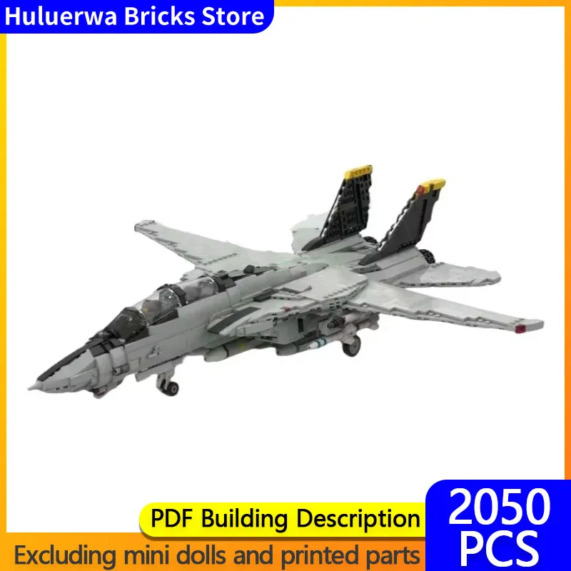 Модель военного самолета MOC строительные кирпичи 1:35 F-14 кошачий истребитель