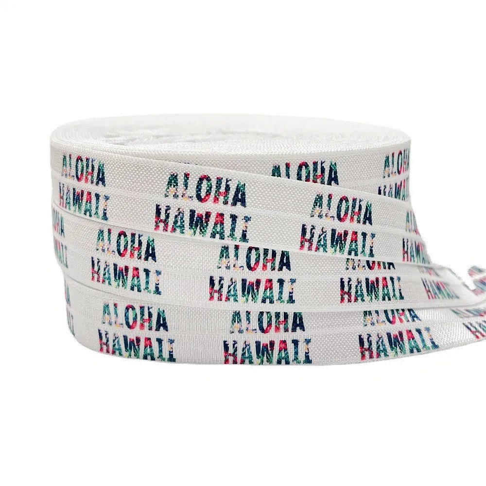

10 ярдов, 15 мм, эластичная лента с принтом Гавайская Алоха для украшения дома