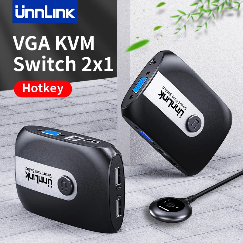 Переключатель VGA KVM 2 в 1, 1080P60Hz, с контроллером