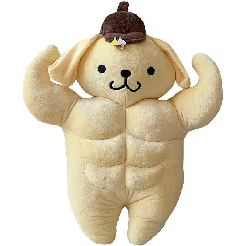 

Забавная Подушка-бойфренд Sanrio 58 см, помпон для мышц живота, пуриновая подушка для маленькой желтой собаки, плюшевая кукла, Рождественский подарок
