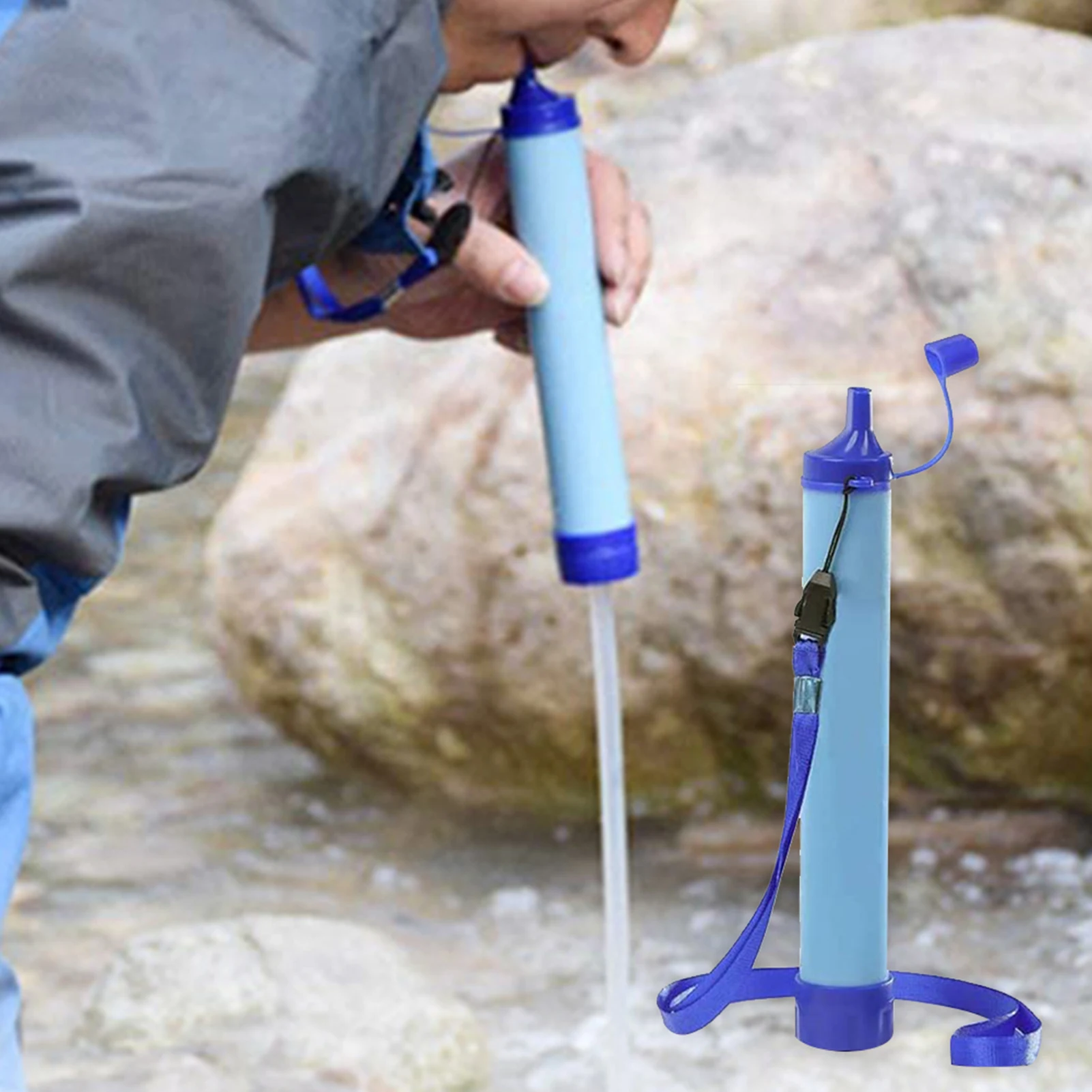 

Outdoor Water Purifier Mini Water Filtering System Personal Water Purifier For Hiking Camping Travel And Emergency Preparedness