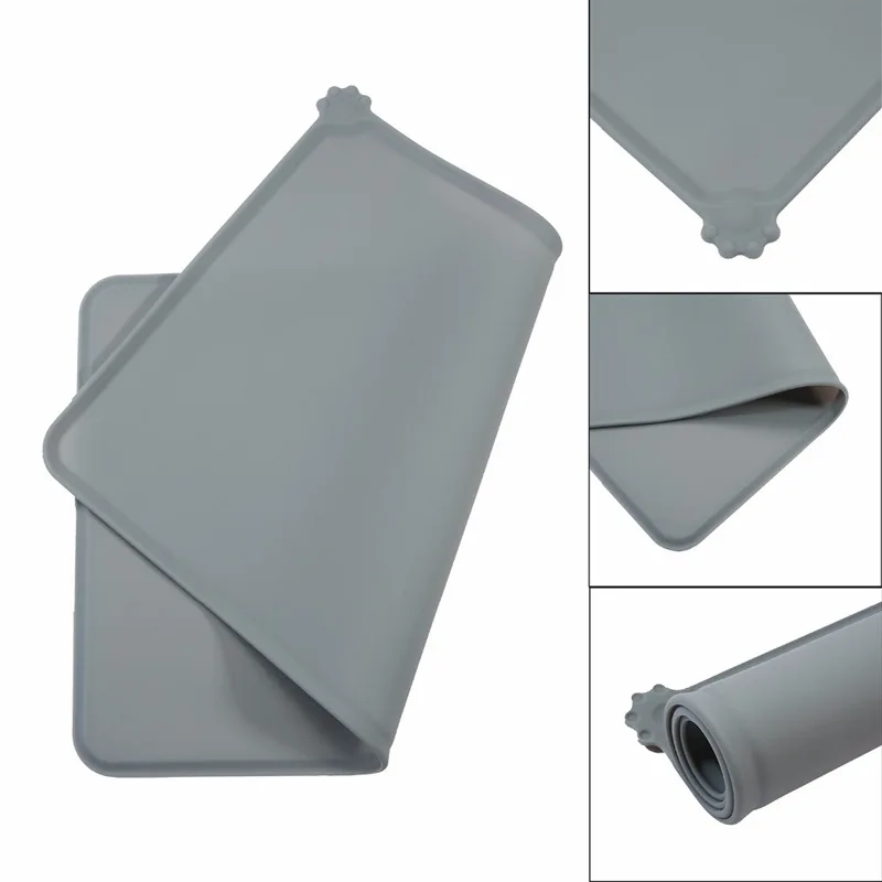 

1 Pcs Waterproof Pet Mat Dog Cat Solid Color Silicone Pet Food Pad Pet Bowl Drinking Mat Dog Feeding Mat Placemat Easy Washing