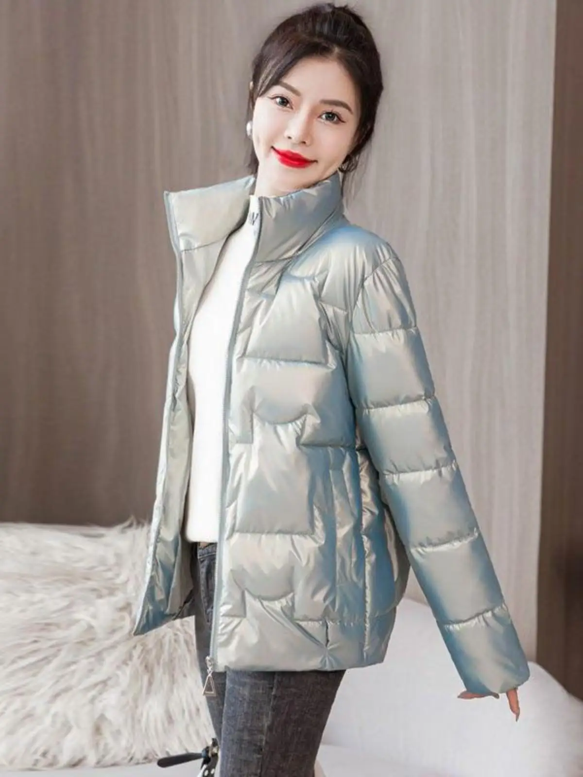 2024 Autumn and Winter New down Jacket Cotton-padded Clothes Women Short Korean Sle Plus size Loose Middle-aged Dress...