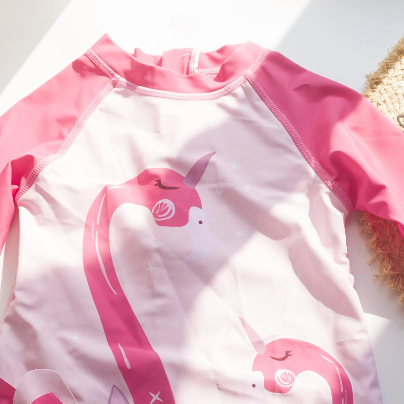 Цельный розовый купальник с фламинго для девочек от 4 до 7 лет лоскутный детская