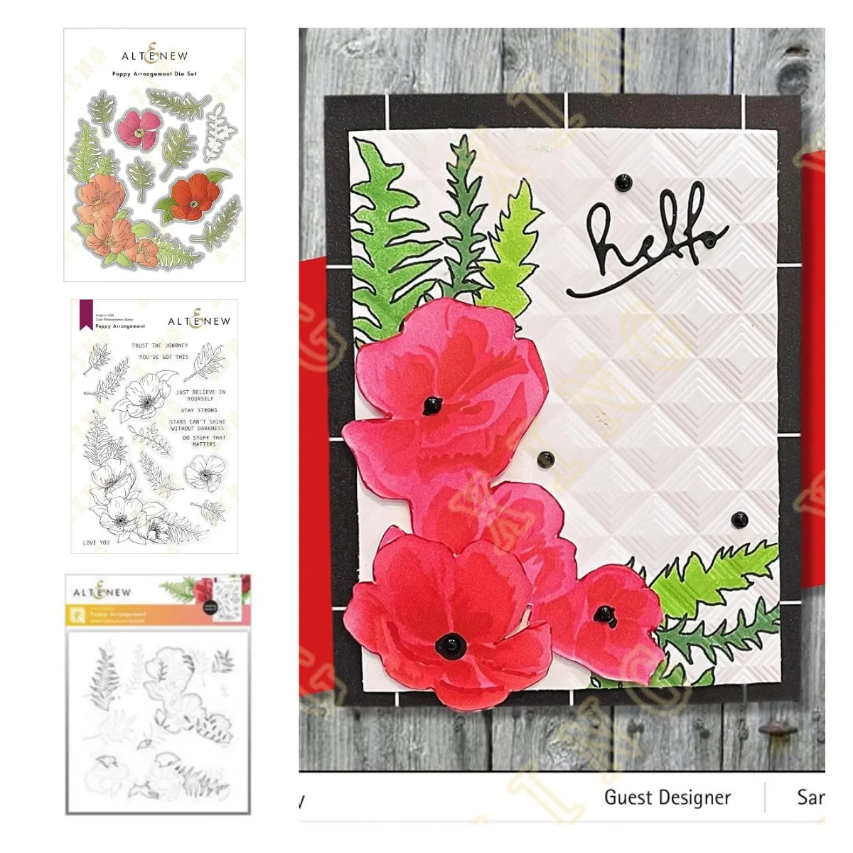 

Poppy Arrangement New Metal Cutting Dies and Stamps Diy Scrapbooking Card Stencil Paper Cards Handmade Album Stamp Die Sheets