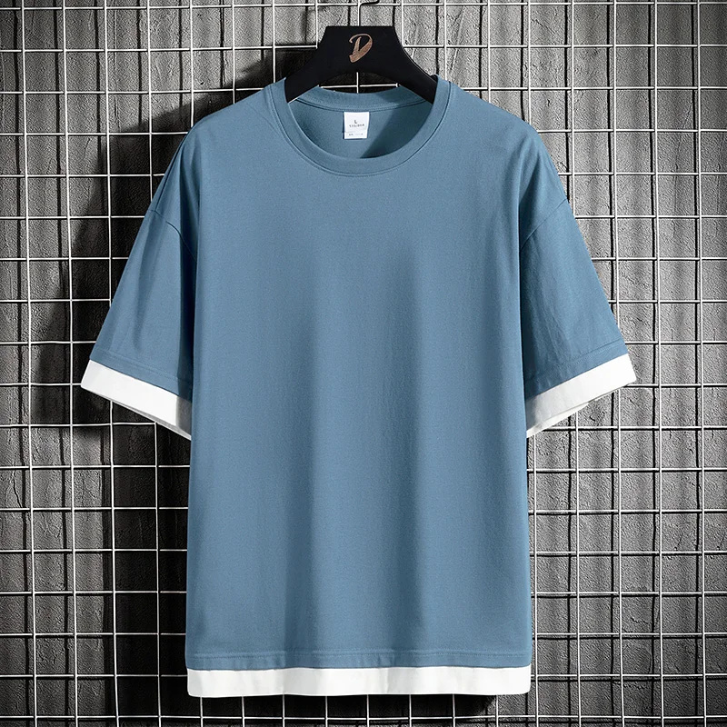 HIO HOP свободные мужские футболки Повседневные Классические 2023 летние с короткими