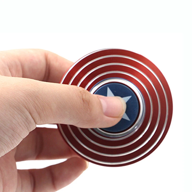 

Superhero American Captain Metal Fidget Spinner Round Shield Superhero Fidget Toy Adults Fingertip Gyro Antistress Toy For Kids