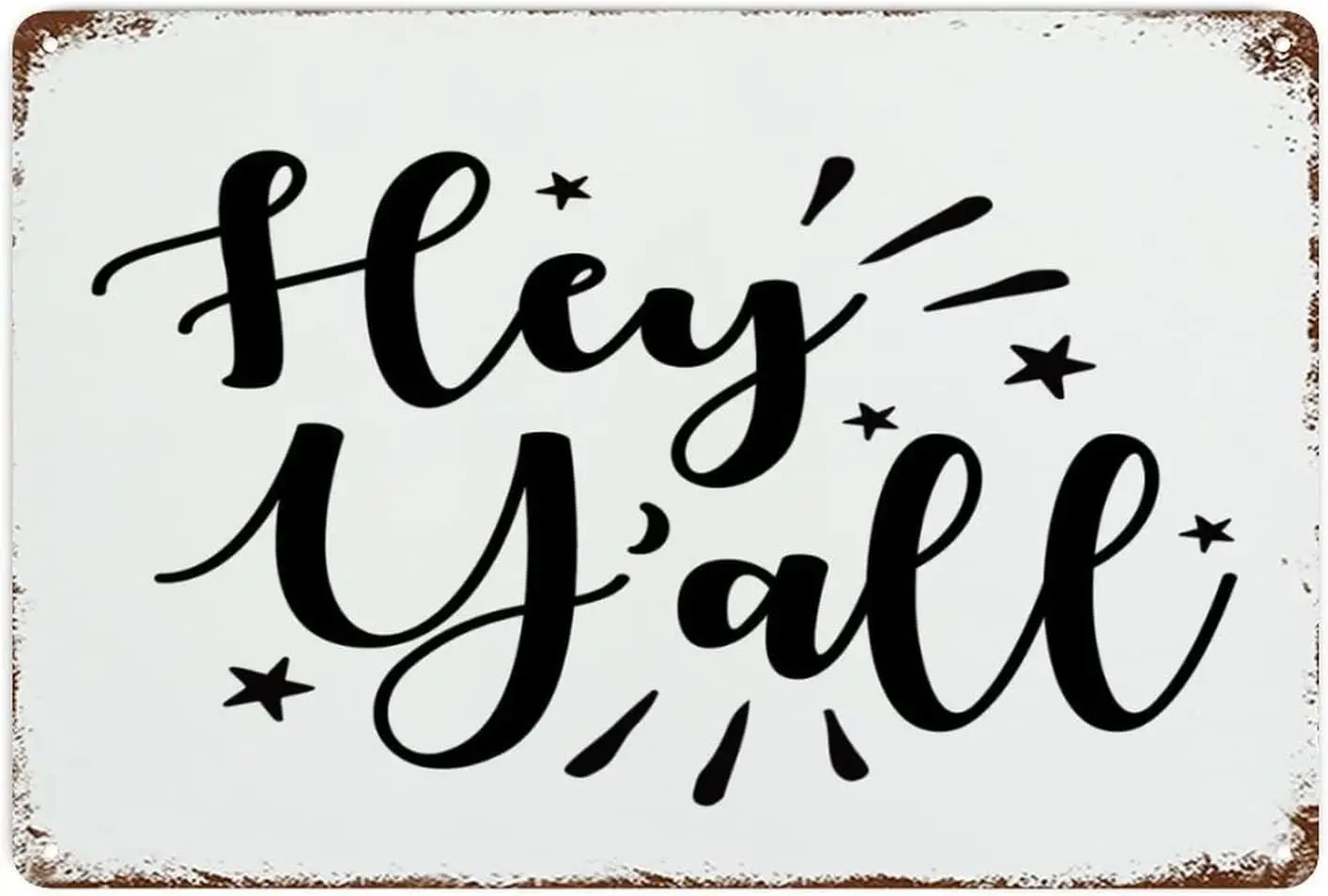 Cretve Tn Sgn Hey Y'll Metl Sgns Retro Wll Plque для Grge Mn Cve Ktchen Спальня 8 &quot12&quot