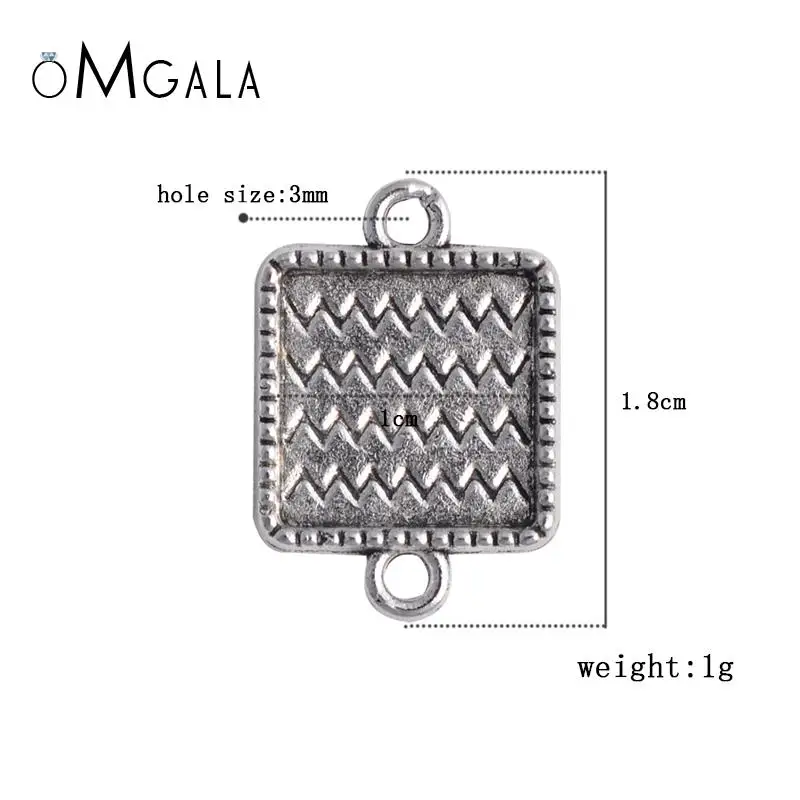 Основание для квадратного браслета с кабошоном 10 мм 100 шт. |