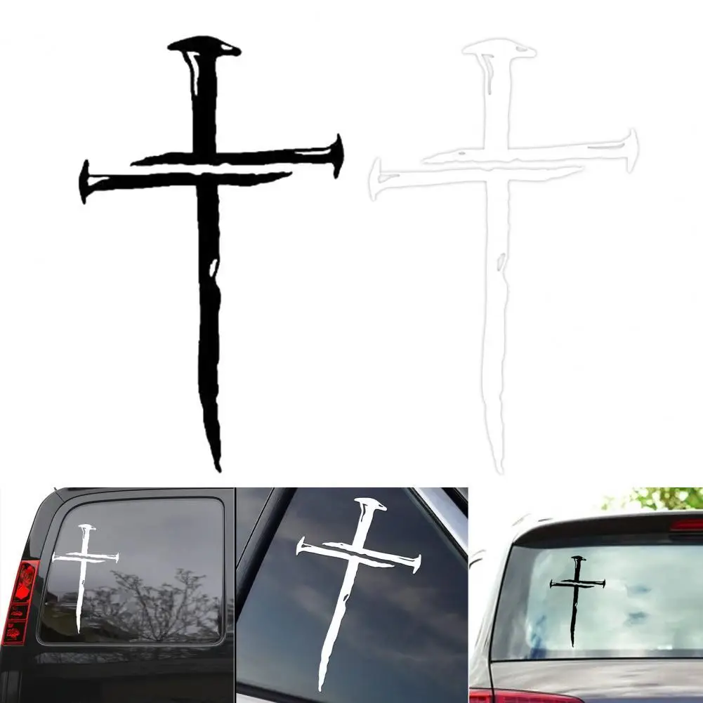 

Durable Car Decor Sticker Unique Creative Car Decorative Slider Professional White Cross Vehicle Window Sticker