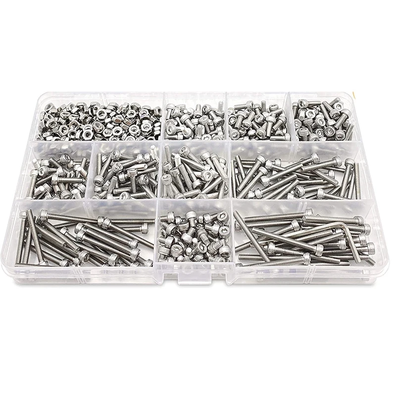 

620Pcs M3 Screw Assortment Kit, Cap Head Screws, Machine Screws, Hex Cap Screw Hardware Kit, M3 Bolts And Nuts