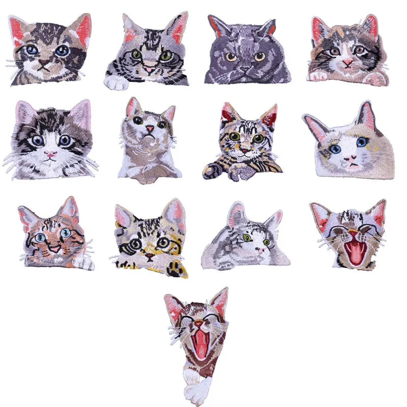 

1Pc Cat Patches for Clothing Iron Embroidered Patch Applique Iron on Patches Accessories Badge Stickers on Clothes Jeans Bags