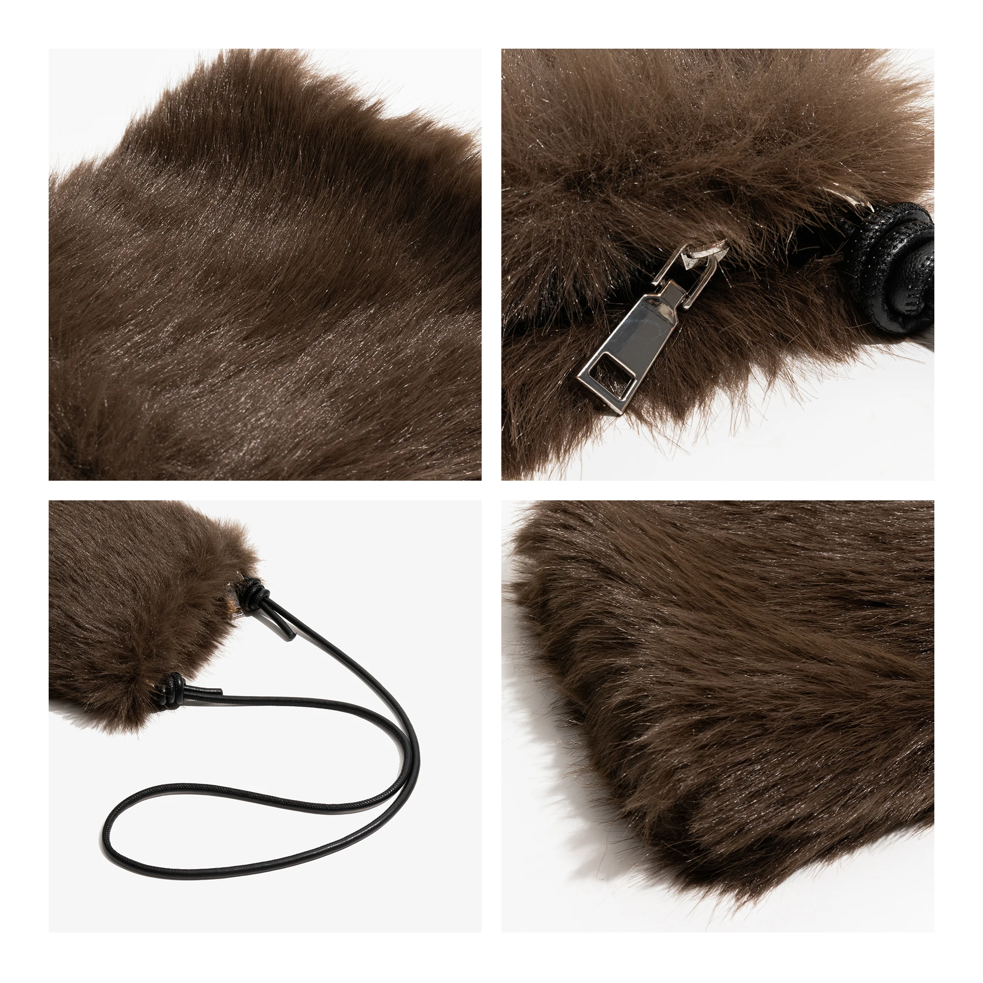 KOKOPEAS зимняя женская пушистая легкая портативная сумка из искусственного меха