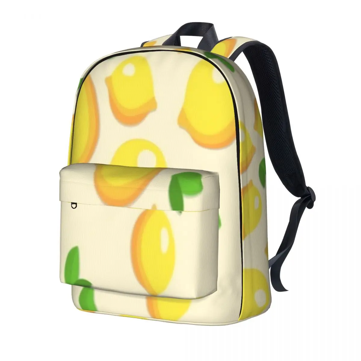 

Adorable Lemon Print Backpack Fruits Pattern Travel Backpacks Student Designer Pattern School Bags Novelty Rucksack