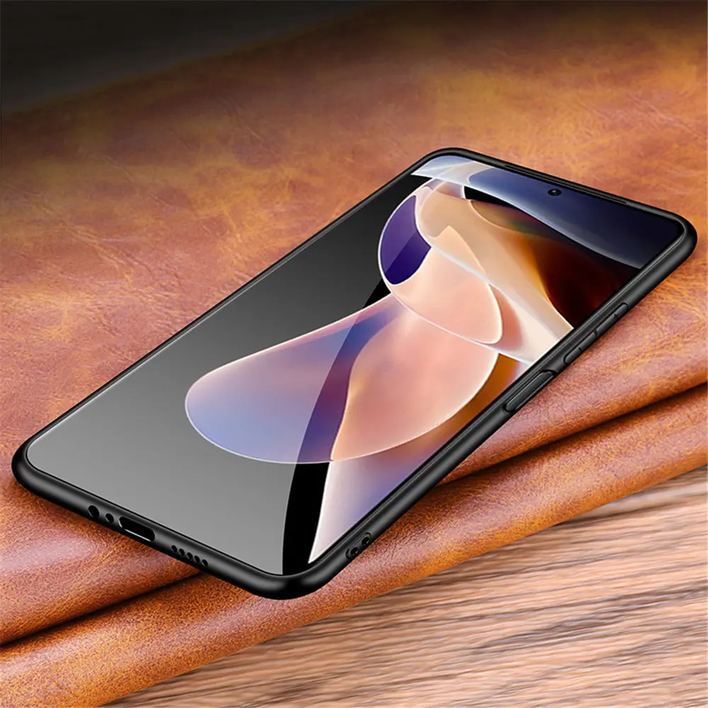 Redmi Note 11 Case Ultra-thin Genuine Leather Back Cover For Xiaomi Redmi Note 11 K40 Pro + Plus Shockproof Case Coque Fundas