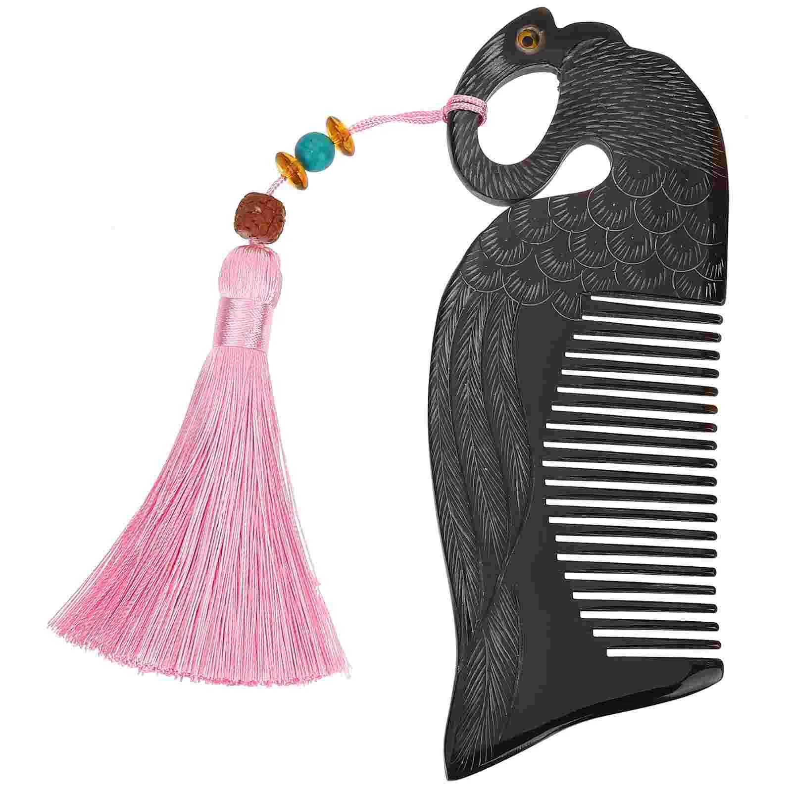 

Comb Hair Combs Horn Swan Ox Scalp Pocket Detangling Dressing Tassel Smoothing Hairdressing Dandruff Brush Head Engraving Static