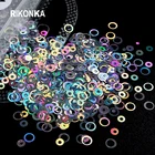 1 сумка, 3D Голографический лазерный градиент, пузырьковое кольцо для ногтей, блестки, сделай сам, Микс, блестящие хлопья, круг, нарезка, аксессуары для маникюра