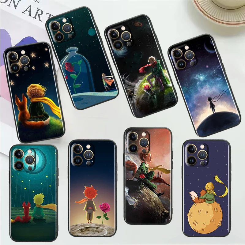 

The Little Prince Anime For Apple iPhone 14 13 12 11 Mini XS XR X Pro MAX 8 7 Plus SE 2020 Black Phone Case Cover
